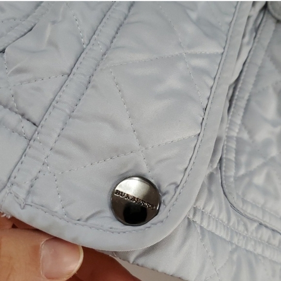 Burberry Brit Powder Blue Quilted Utility Jacket Barn Coat - Picture 7 of 14